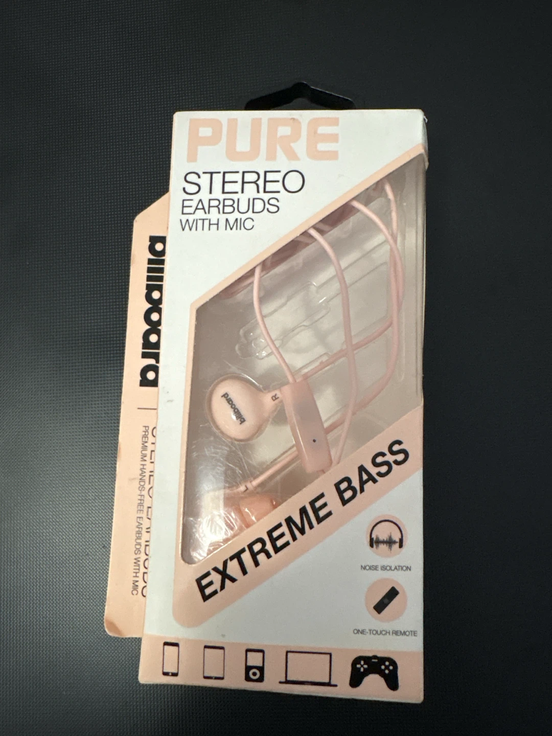 Billboard Deluxe Stereo Earbuds with Mic - Pink