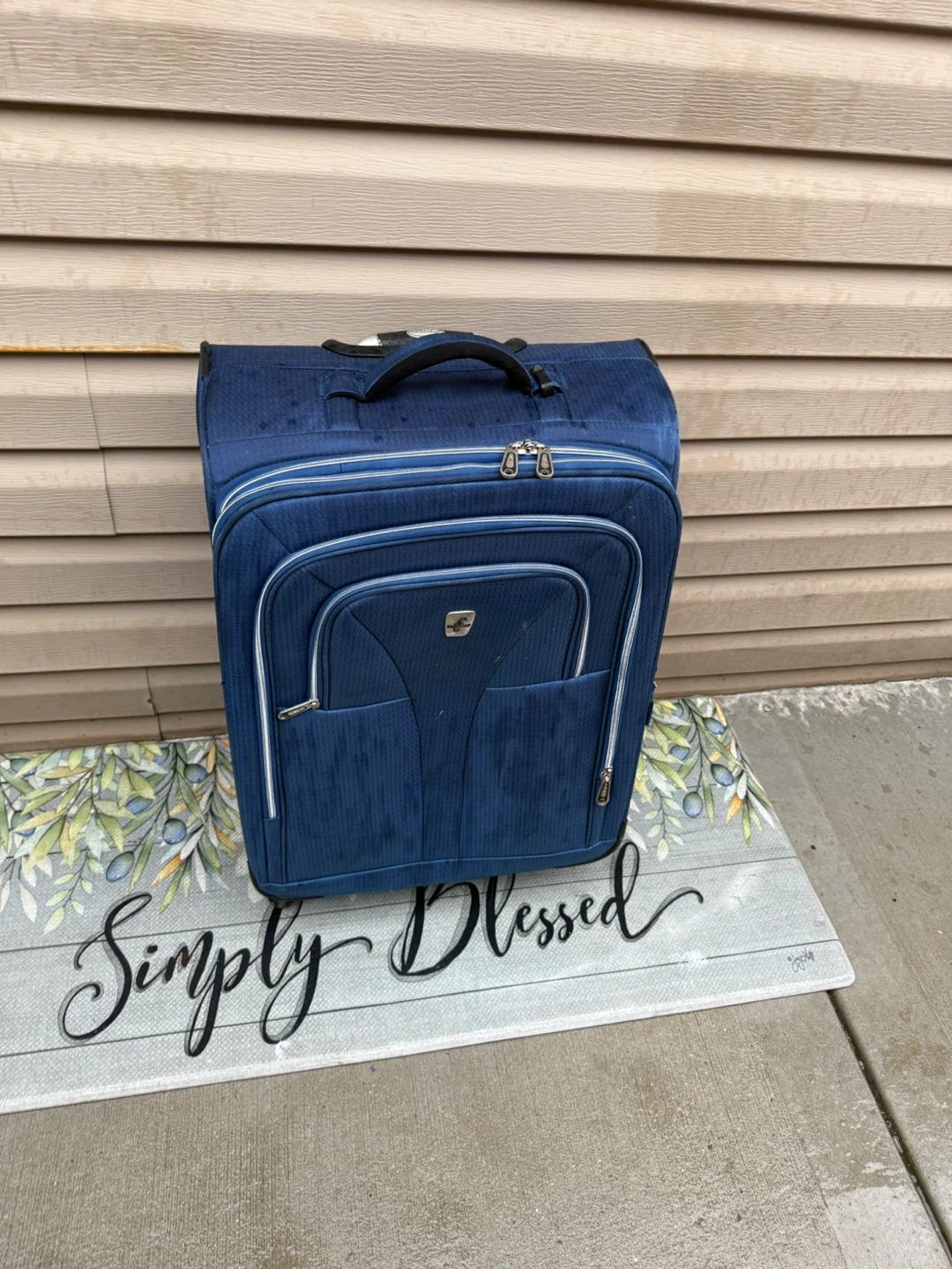 Blue Rolling Suitcase