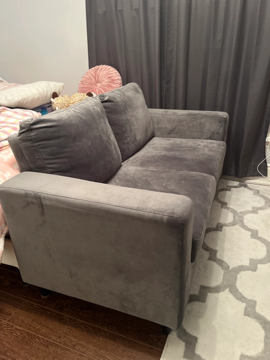 Grey loveseat couch - photo 2