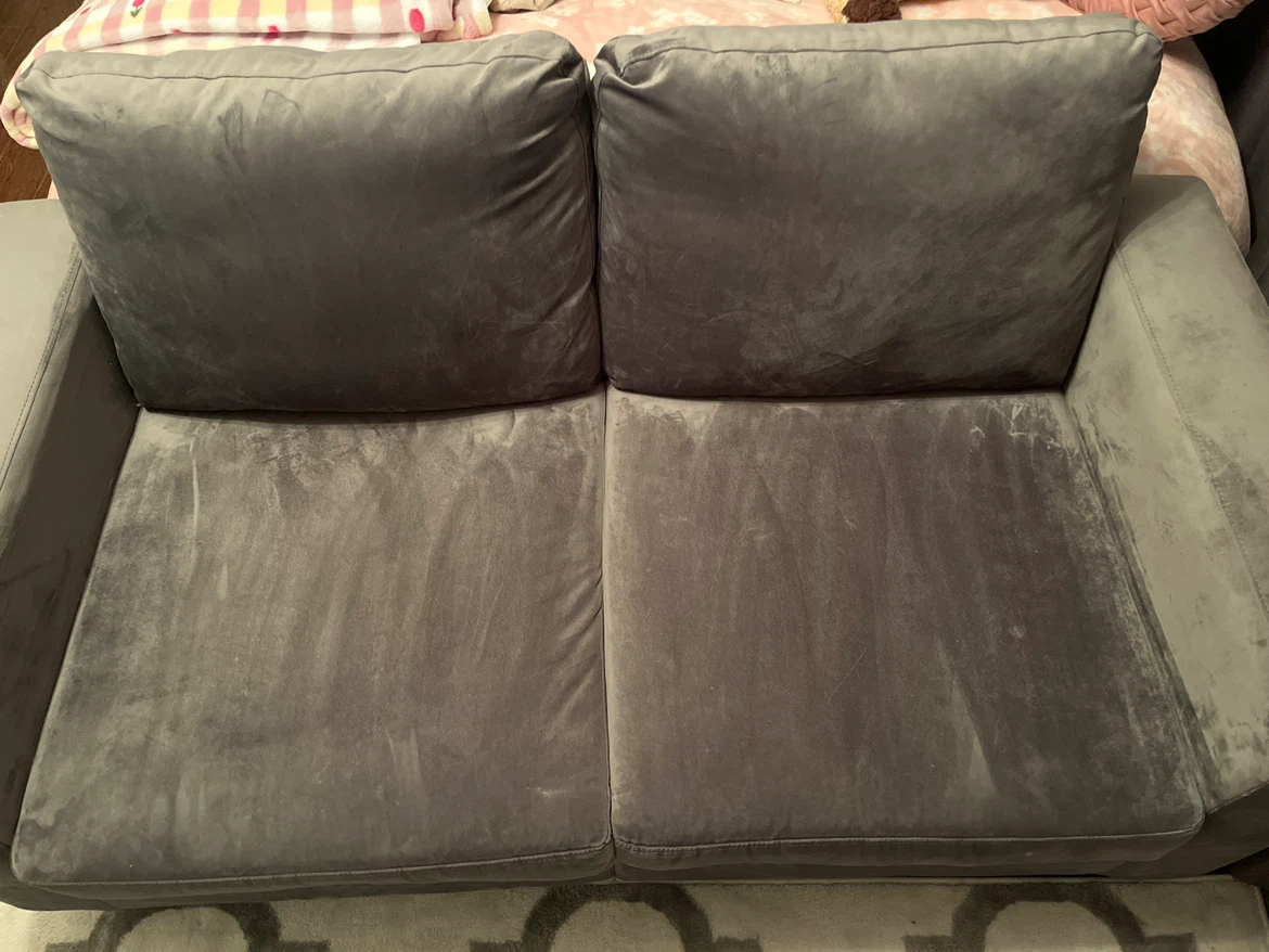 Grey loveseat couch - photo 3