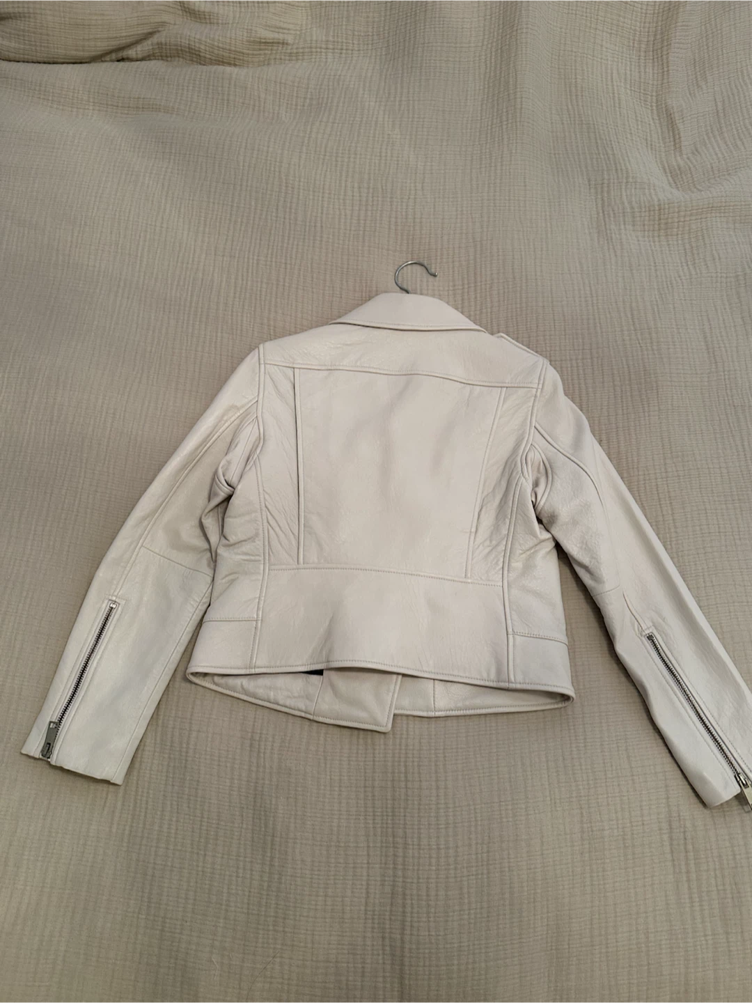 Banana Republic genuine leather jacket, Small Petite, bone white - photo 3