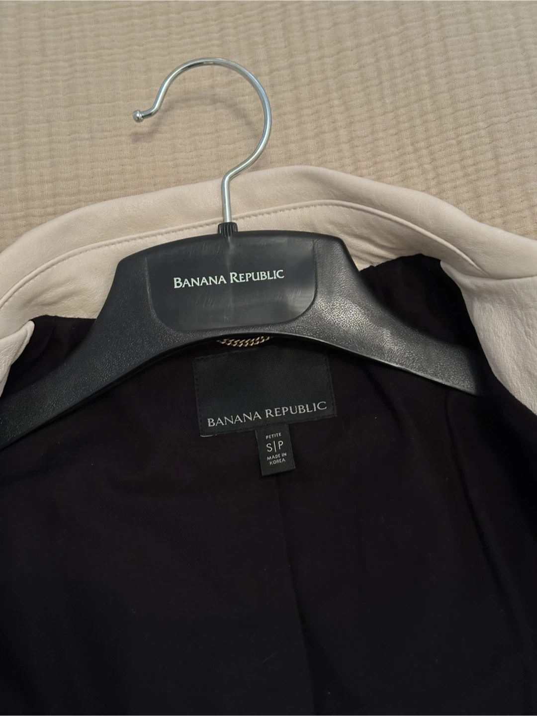 Banana Republic genuine leather jacket, Small Petite, bone white - photo 5