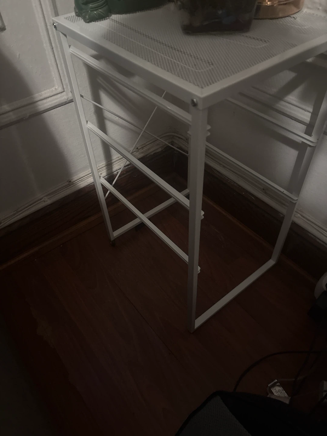 White Metal Mesh Side Table