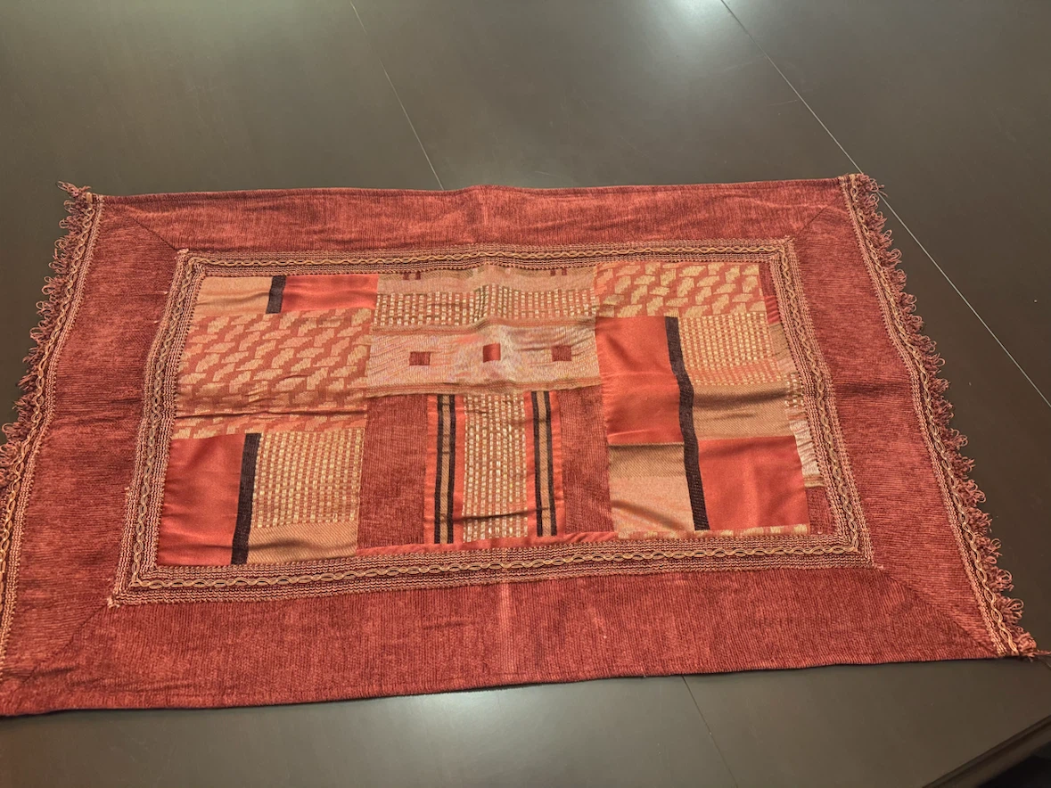 Decorative Table Runner, Red Toned Patchwork