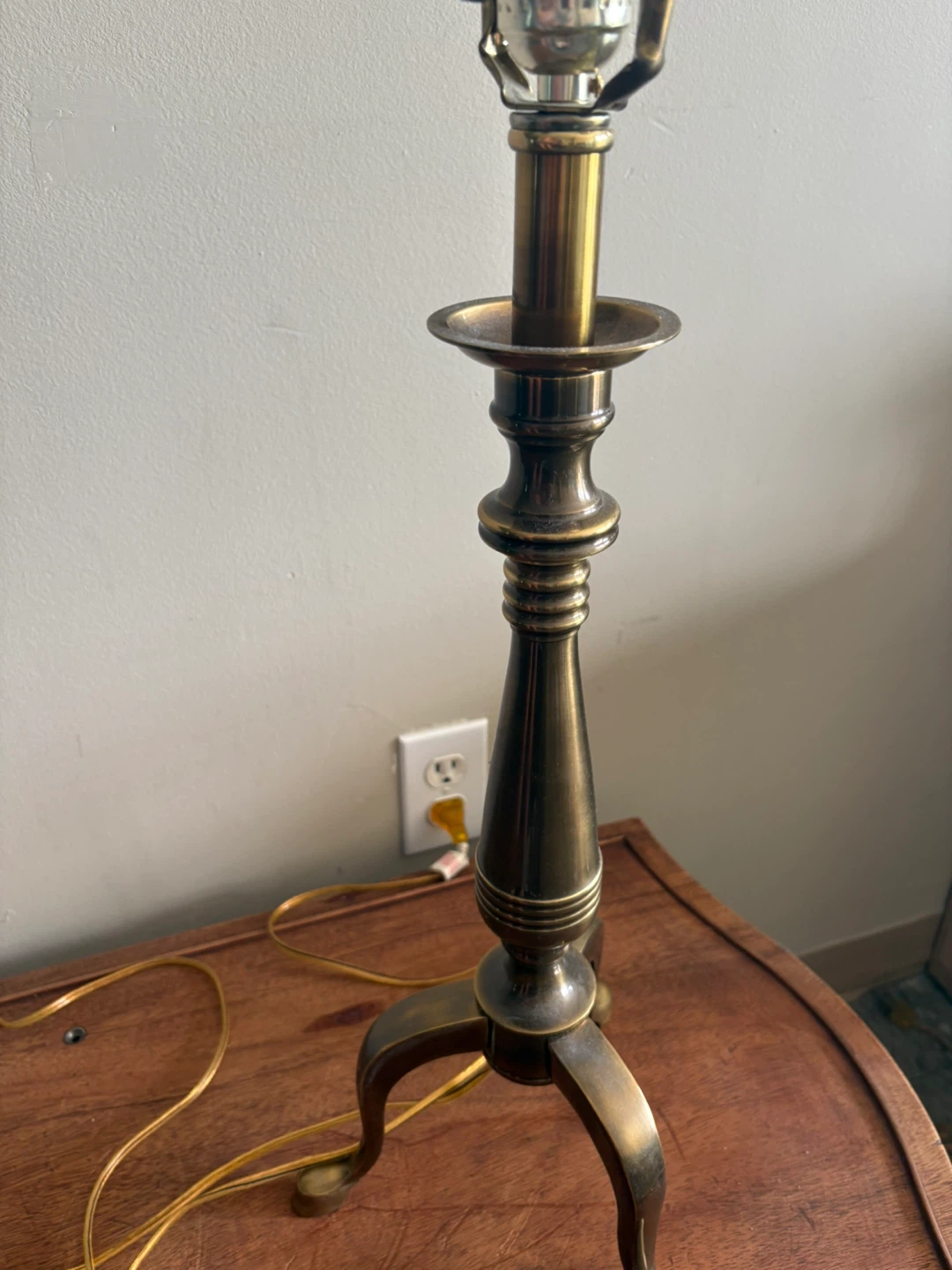 Vintage Brass Candlestick Table Lamp