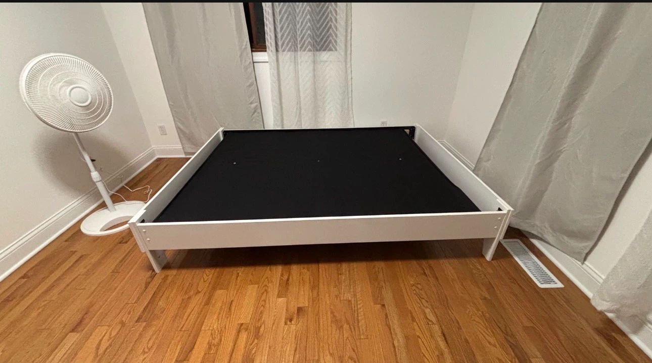 White Minimalist Bed Frame