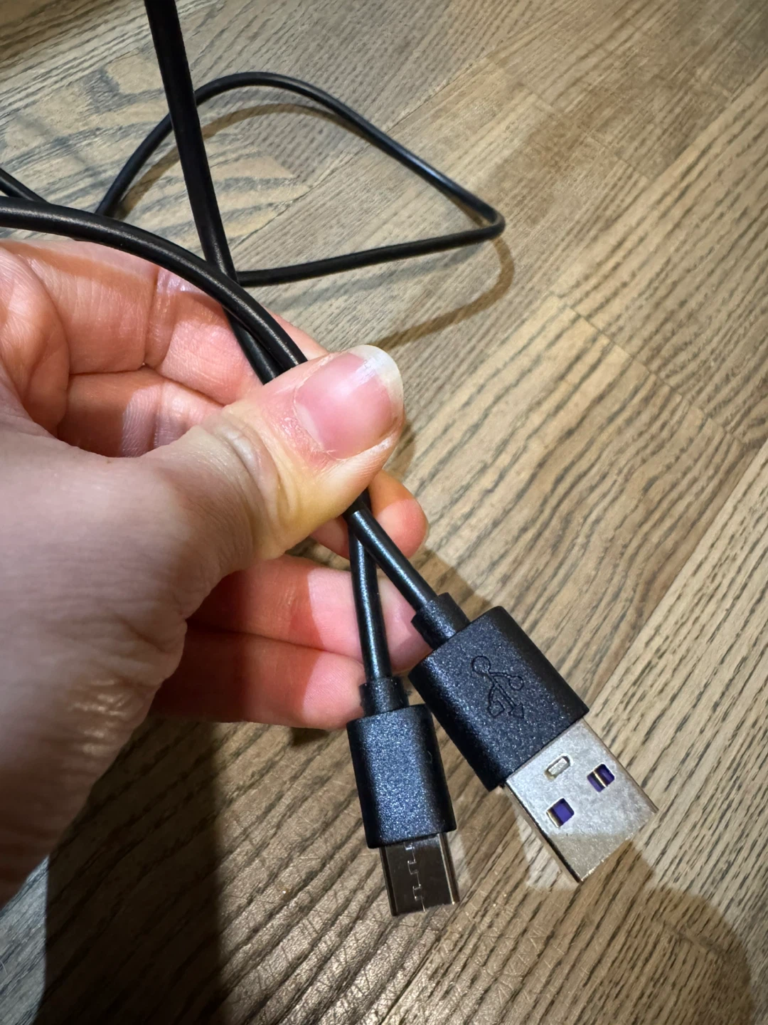 Black USB-A to Micro-USB Cable
