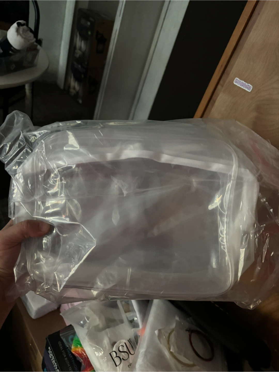 Clear, zipper large bags