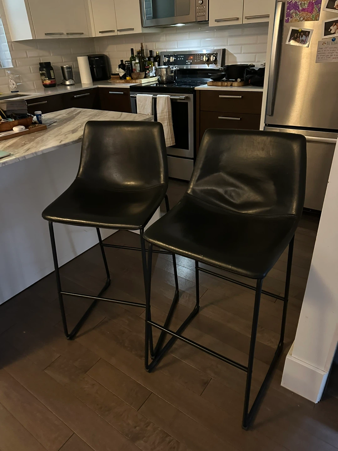 Set of two black bar stools - photo 4
