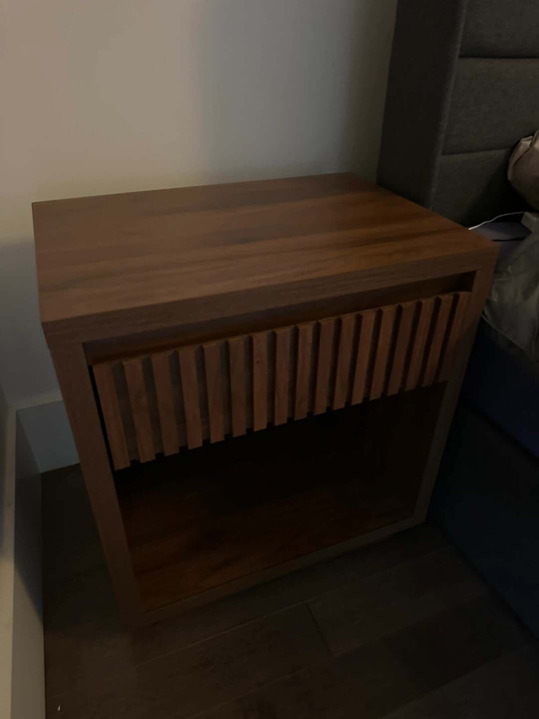 Wooden nightstand with drawer - photo 4