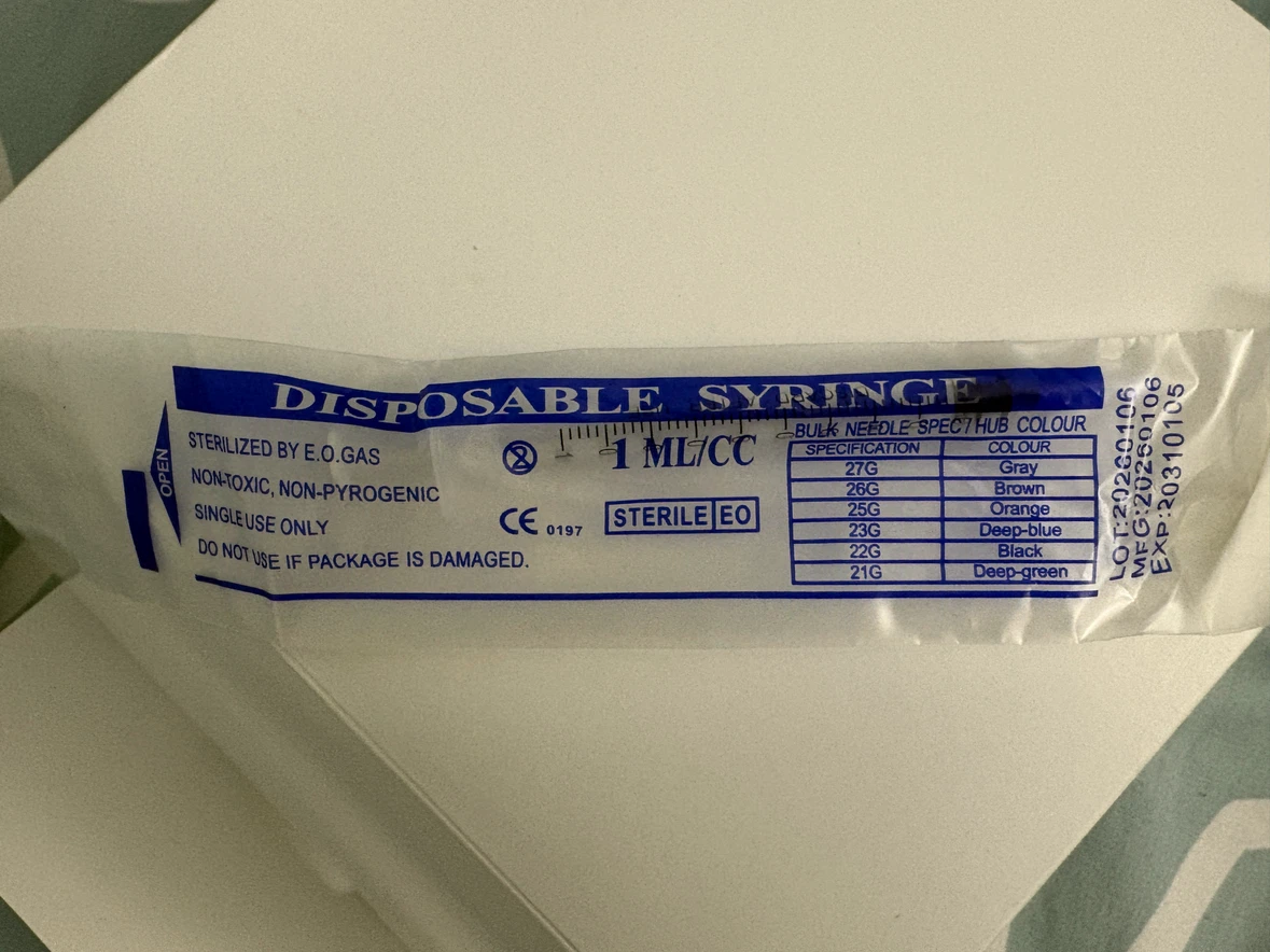 1 mL Disposable Sterile Syringes (15 pieces)