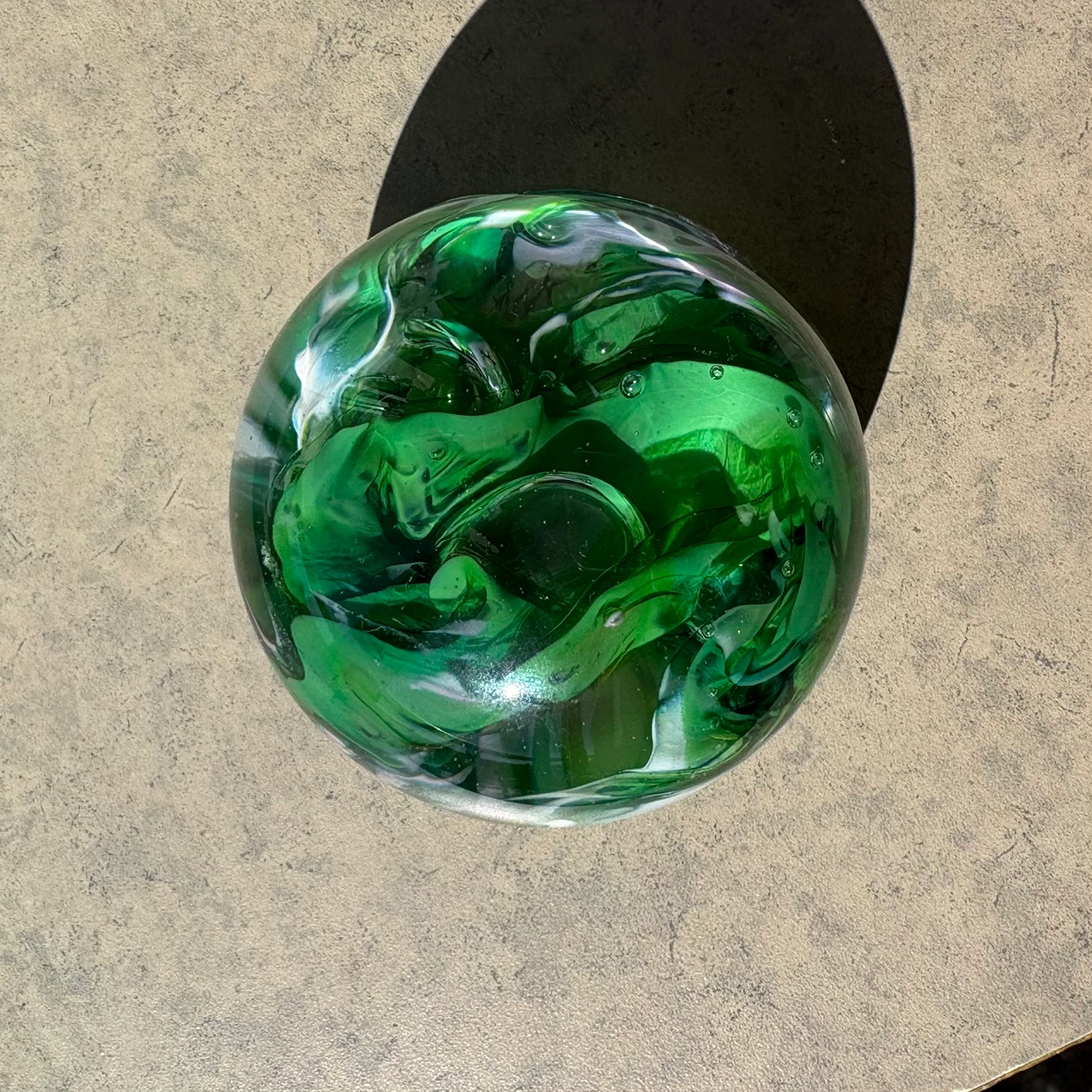 Green Swirl Decorative Glass Paperweight - photo 4