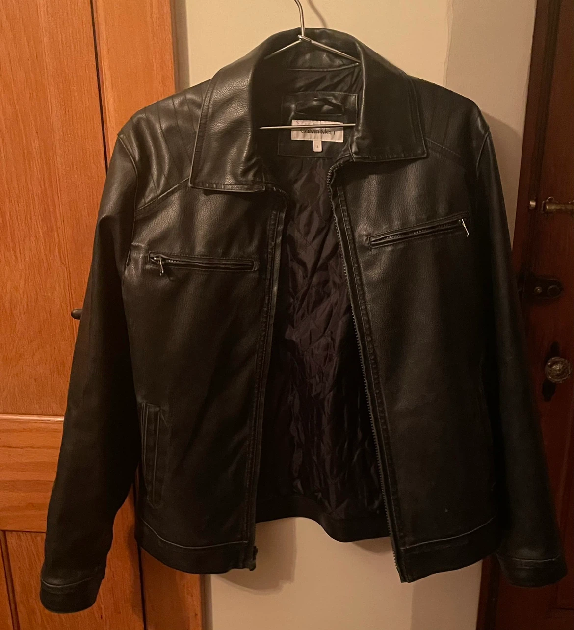 Calvin Klein Black Faux Leather Jacket