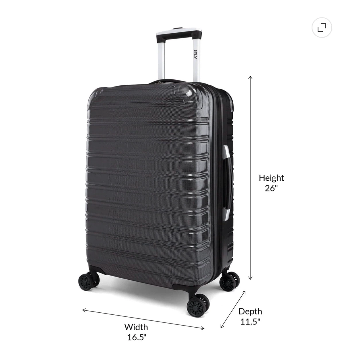 iFLY Black Hard-Shell Spinner Suitcase - photo 2