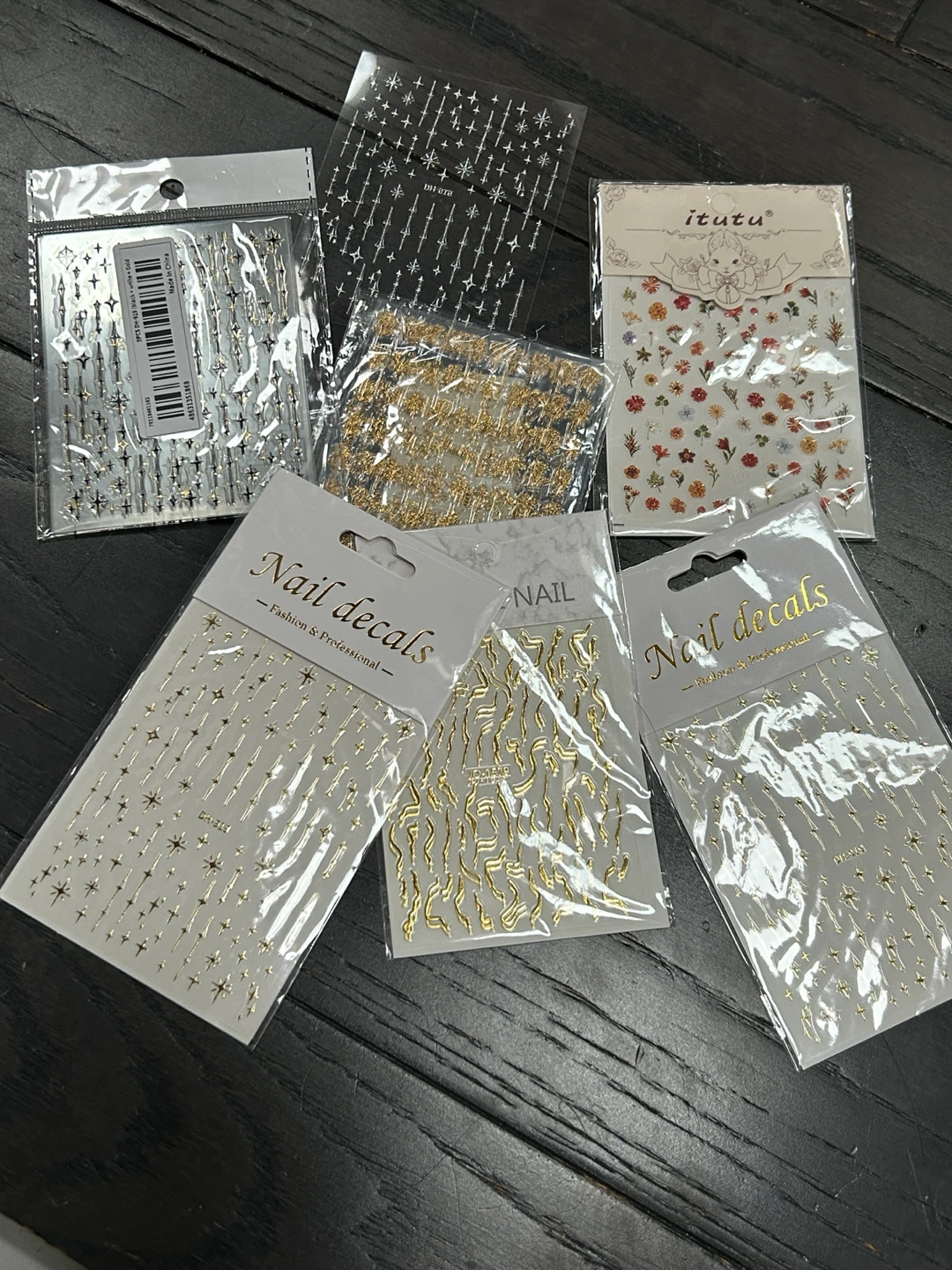 Set of 7 Nail Art Decal Sheets