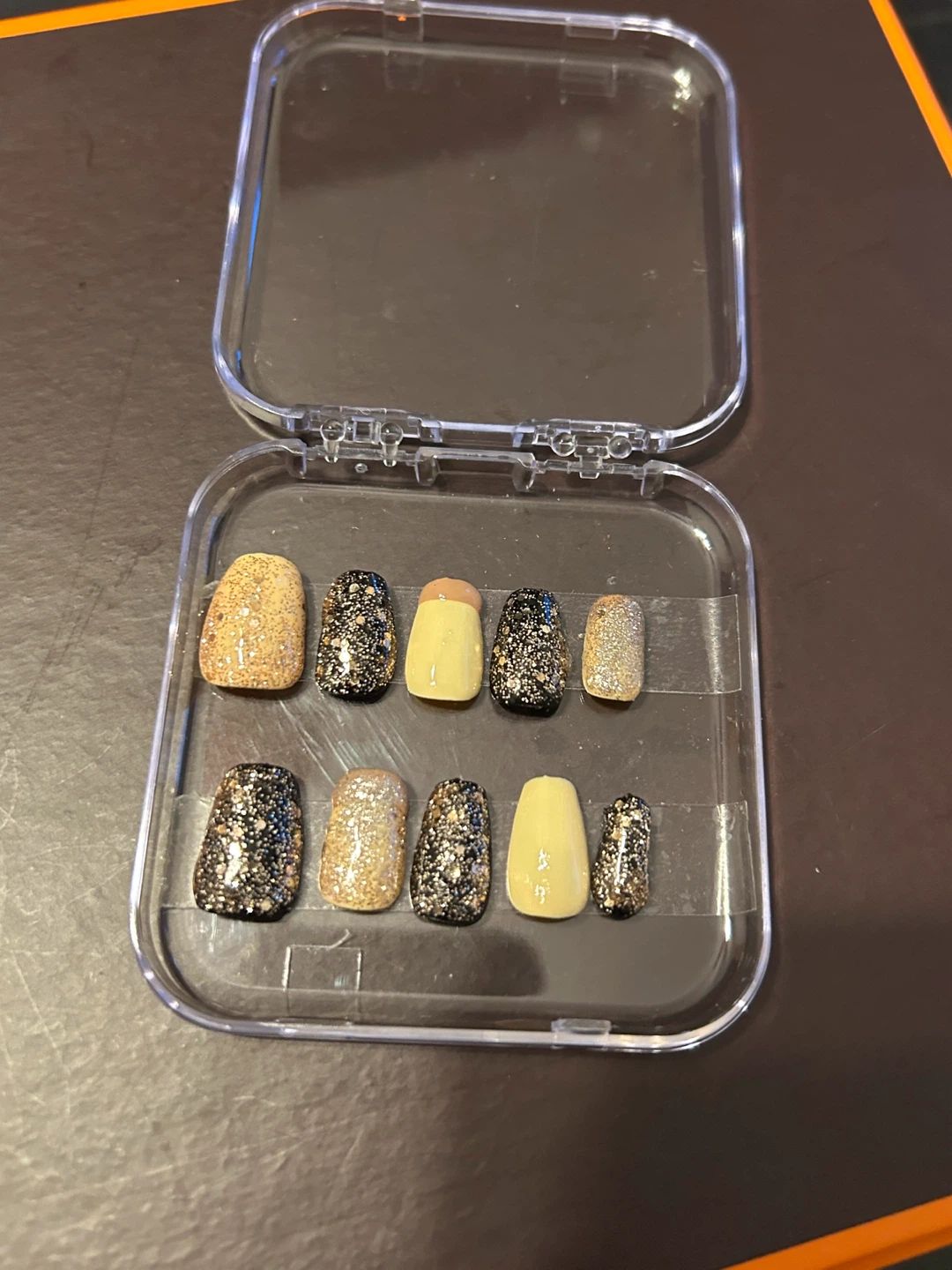 Glitter Yellow Handmade Press-on Nails Art Set