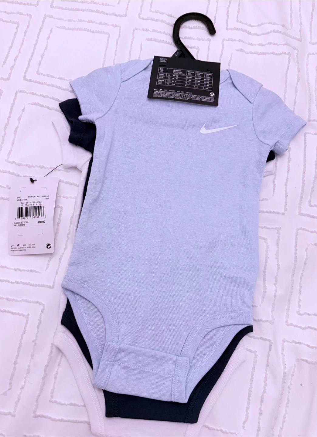 New Nike Baby Bodysuits 3-Pack 6 Months - photo 2