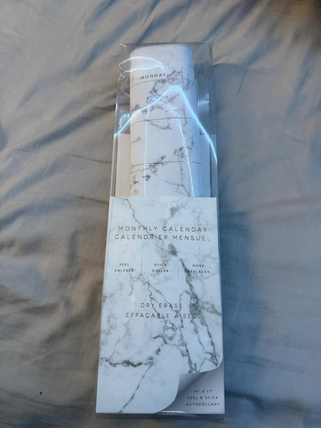 Marble Pattern Peel and Stick Monthly Calendar