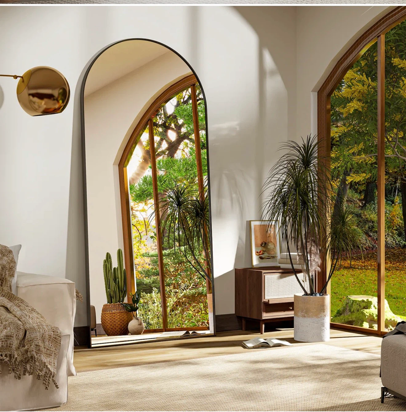 Arched Full Length Floor Mirror - photo 3