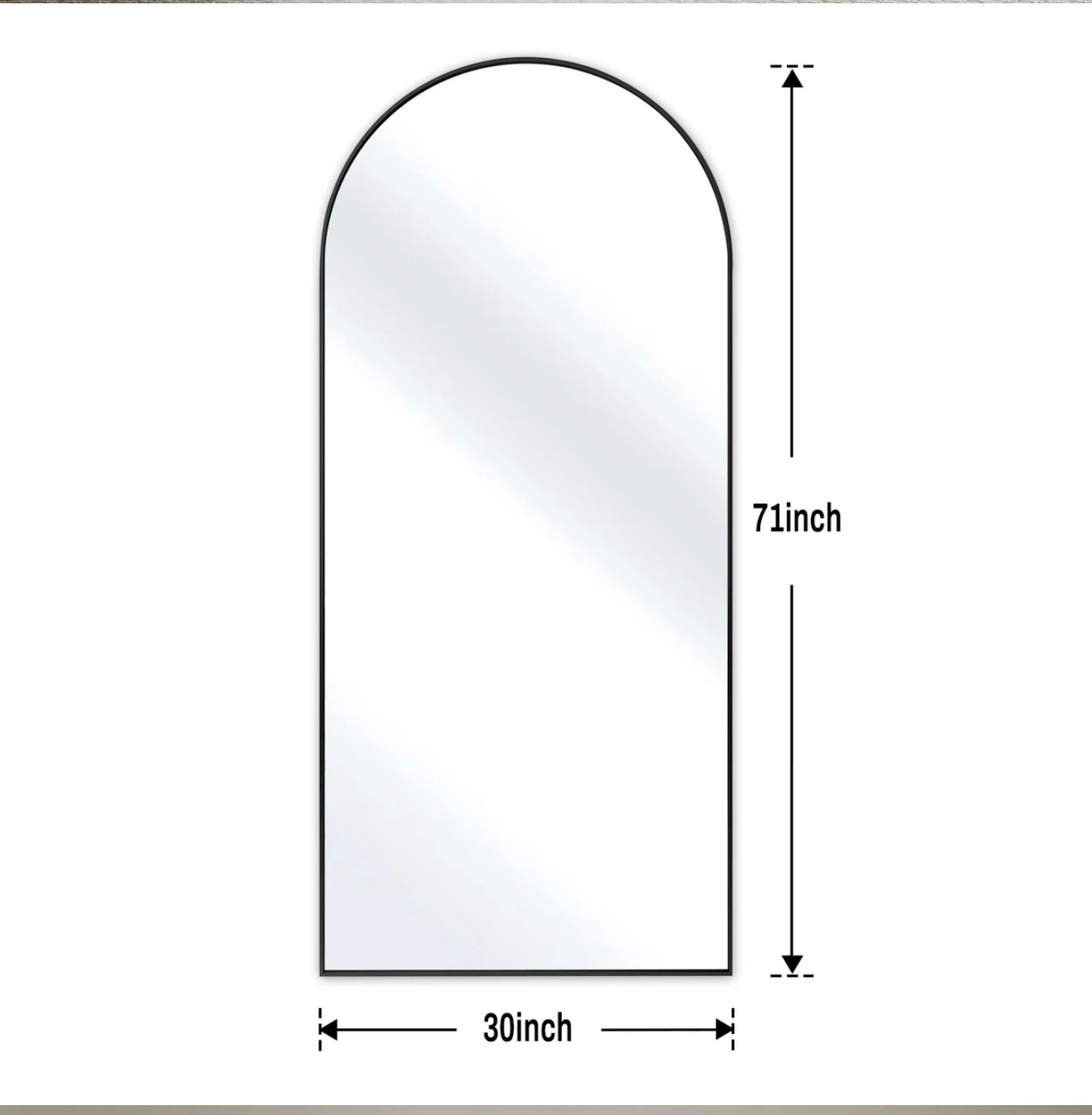 Arched Full Length Floor Mirror - photo 4