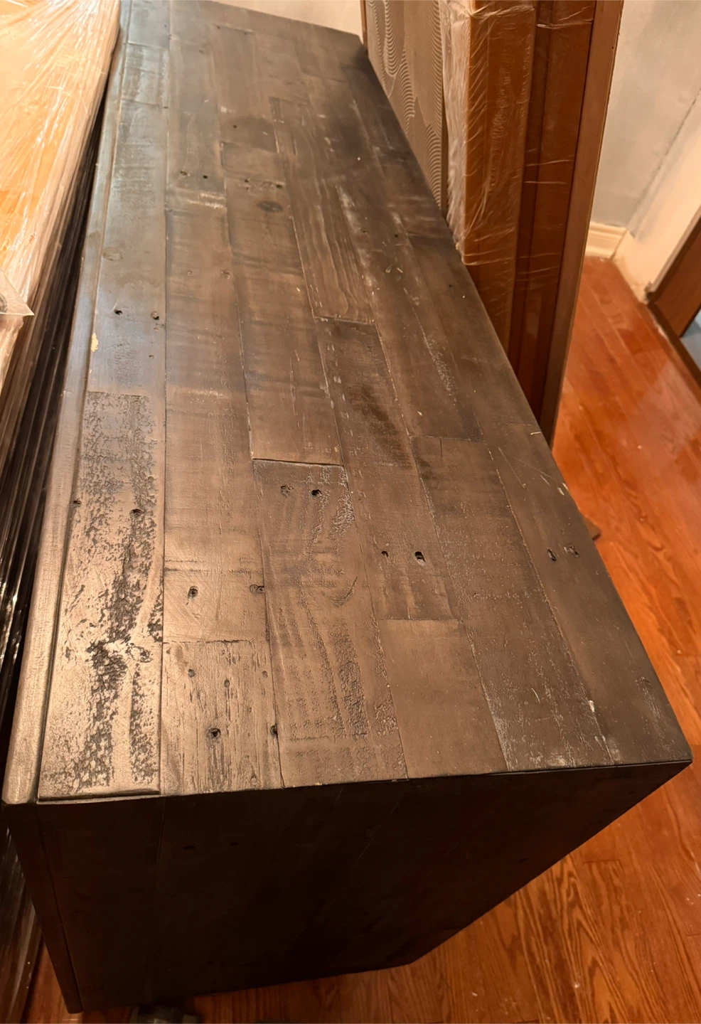 Dark Grey Wooden Buffet Console Cabinet - photo 2