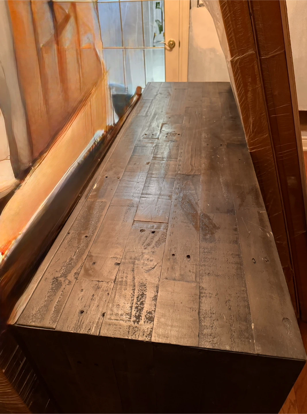 Dark Grey Wooden Buffet Console Cabinet - photo 3