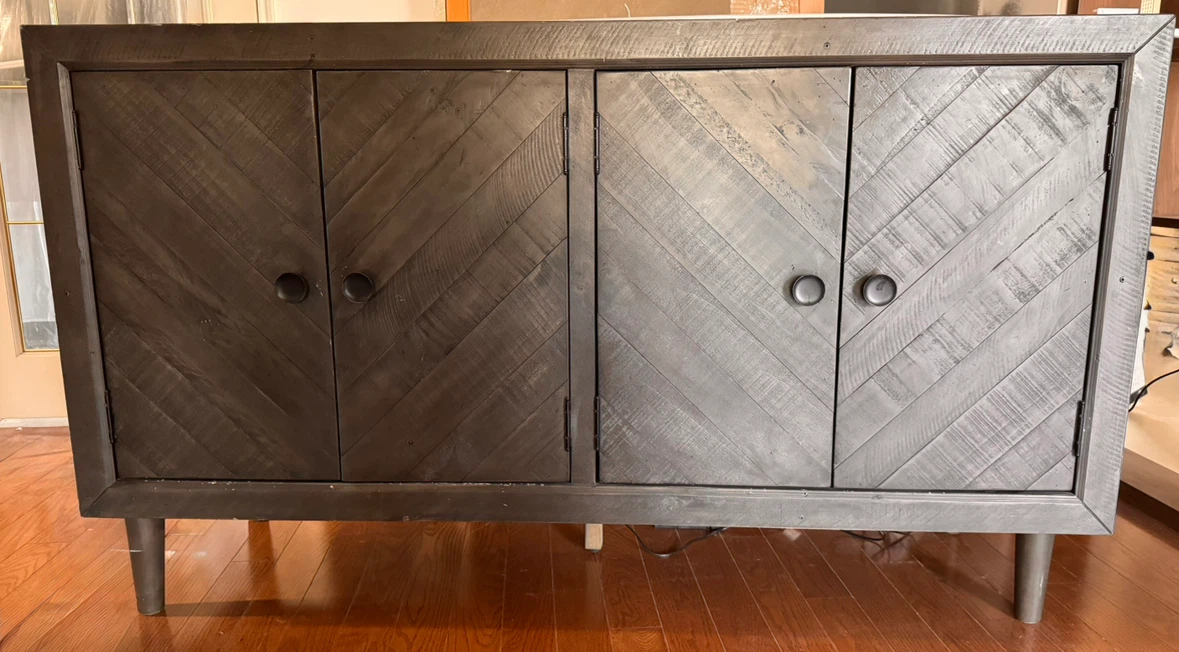 Dark Grey Wooden Buffet Console Cabinet - photo 4