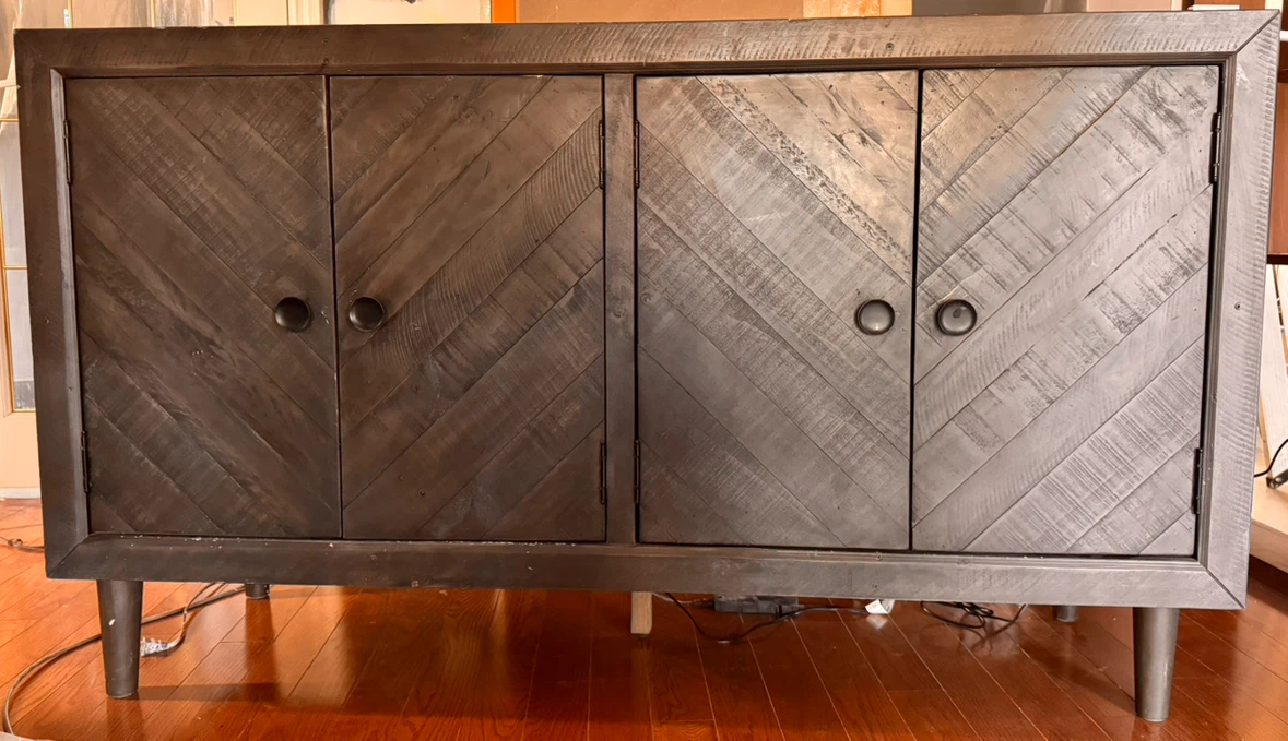 Dark Grey Wooden Buffet Console Cabinet - photo 5
