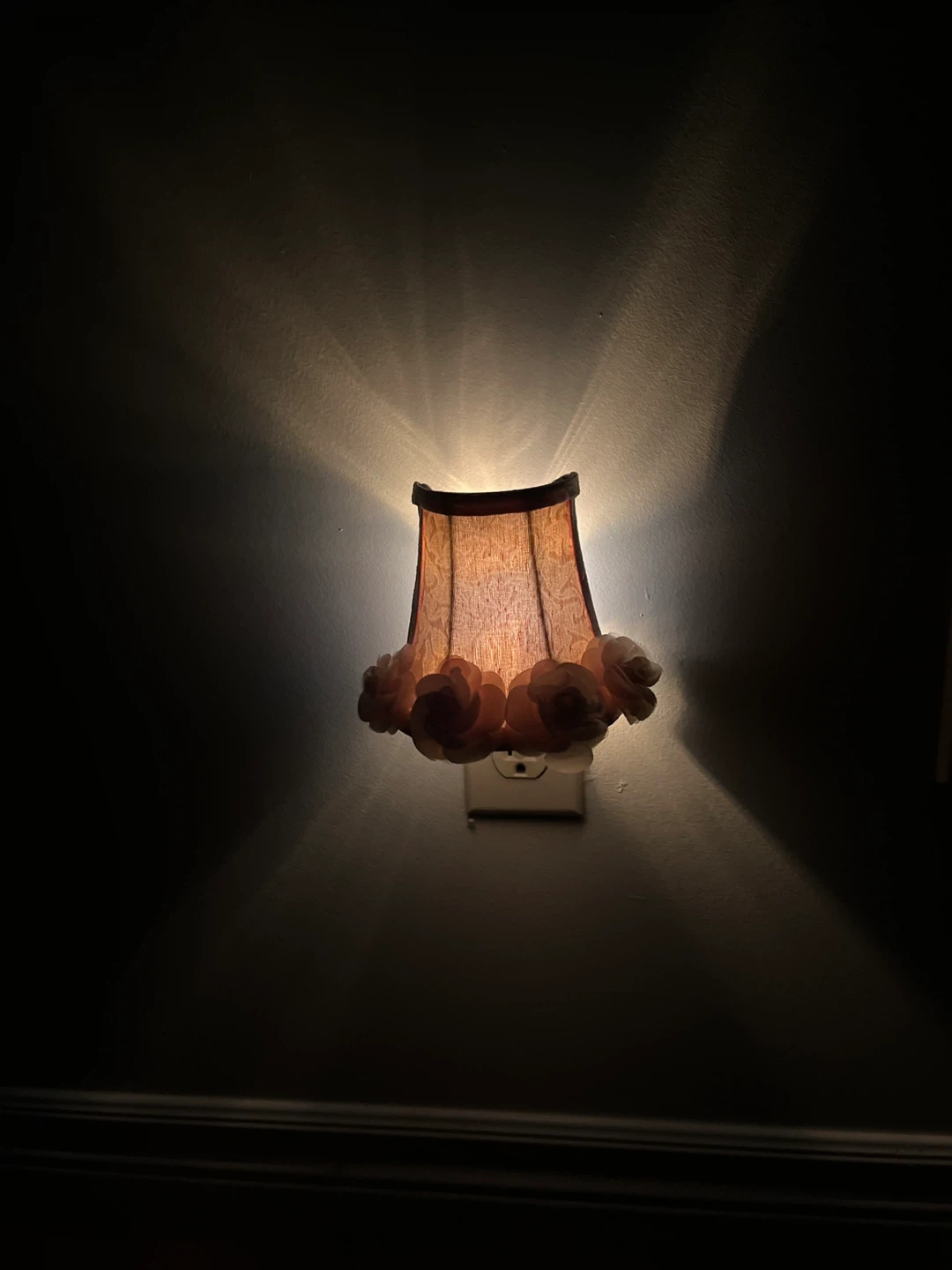Vintage Shabby Chic Fabric Night Light – Warm Floral Glow