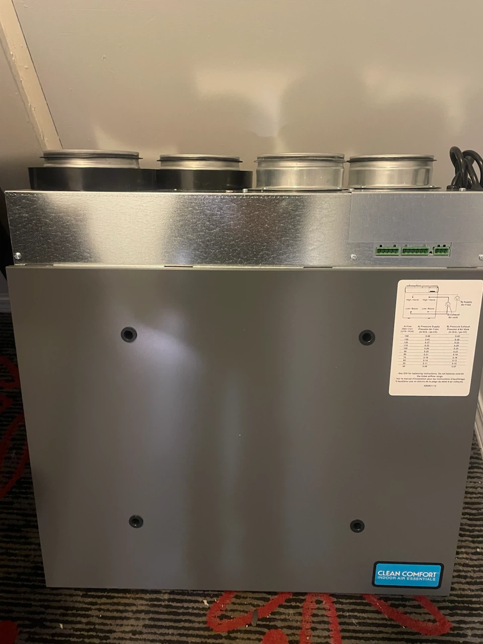 Clean Comfort VH30120TRP Heat Recovery Ventilator - photo 2