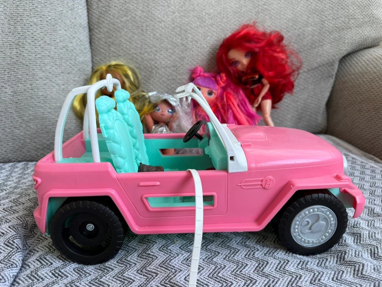 Assorted Dolls and Pink Toy Jeep - photo 2