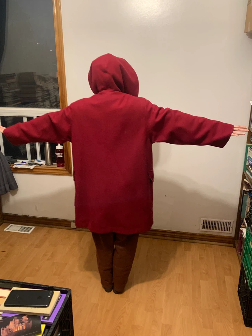 Red Hooded Wool Coat - photo 3
