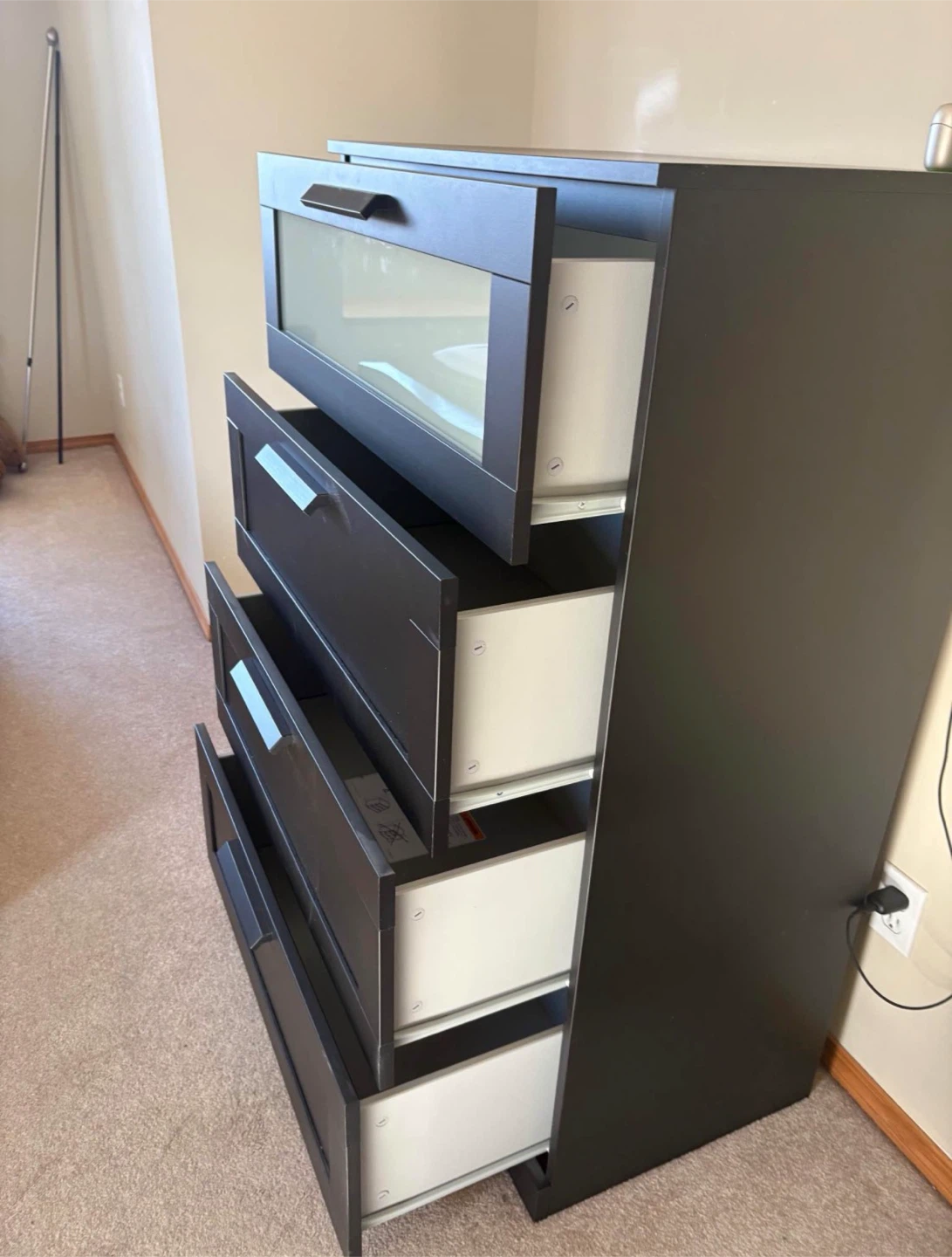 IKEA Black dresser with glass front - photo 2