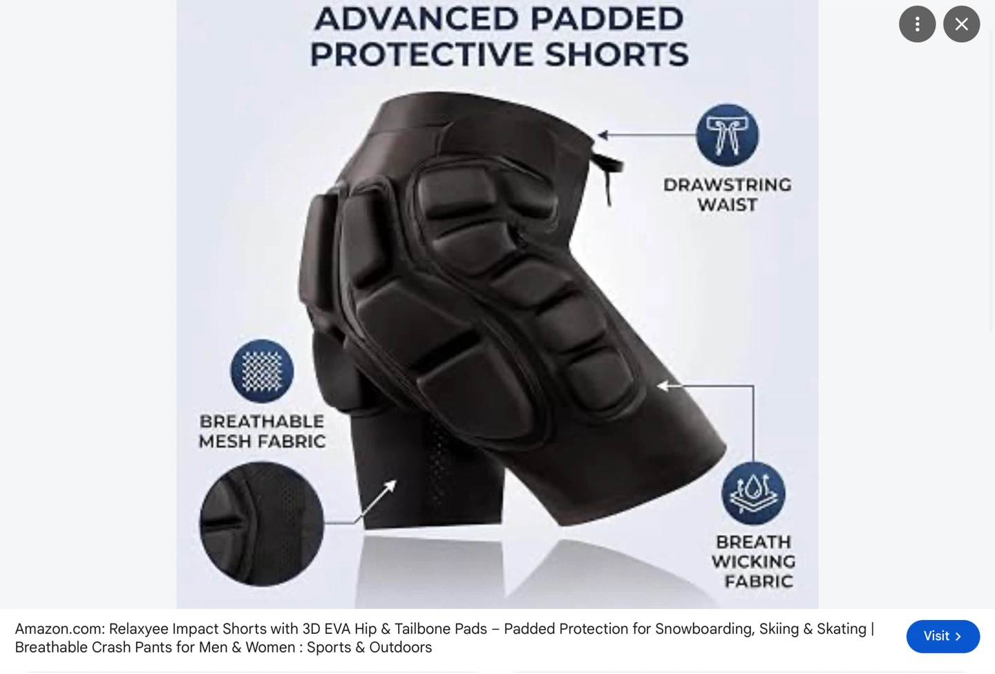 New Relaxyee Padded Protective Impact Shorts - Med