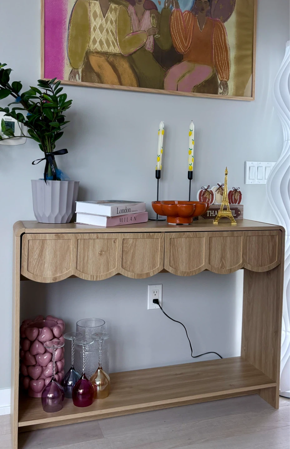 Scalloped Console Table
