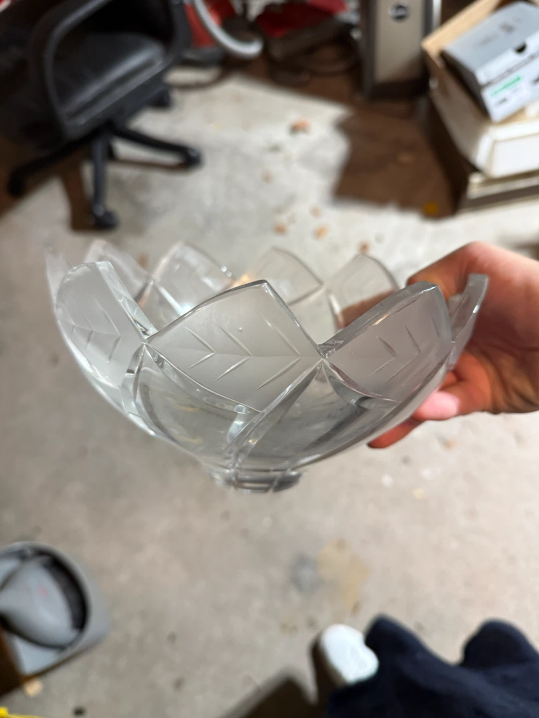 Clear Glass Decorative Leaf Bowl