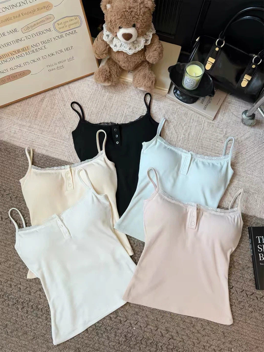 Brand New Pink Lace Henley Camisole (Size XS) - photo 2