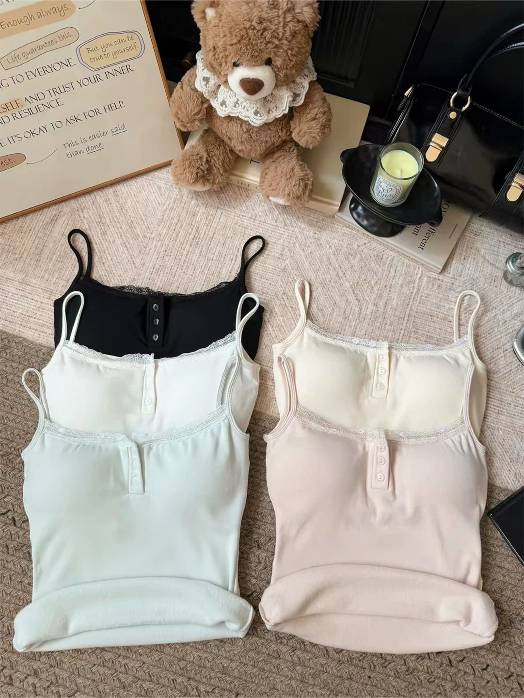 Brand New Pink Lace Henley Camisole (Size XS) - photo 3