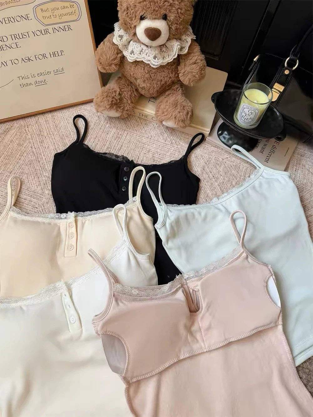 Brand New Pink Lace Henley Camisole (Size XS) - photo 4