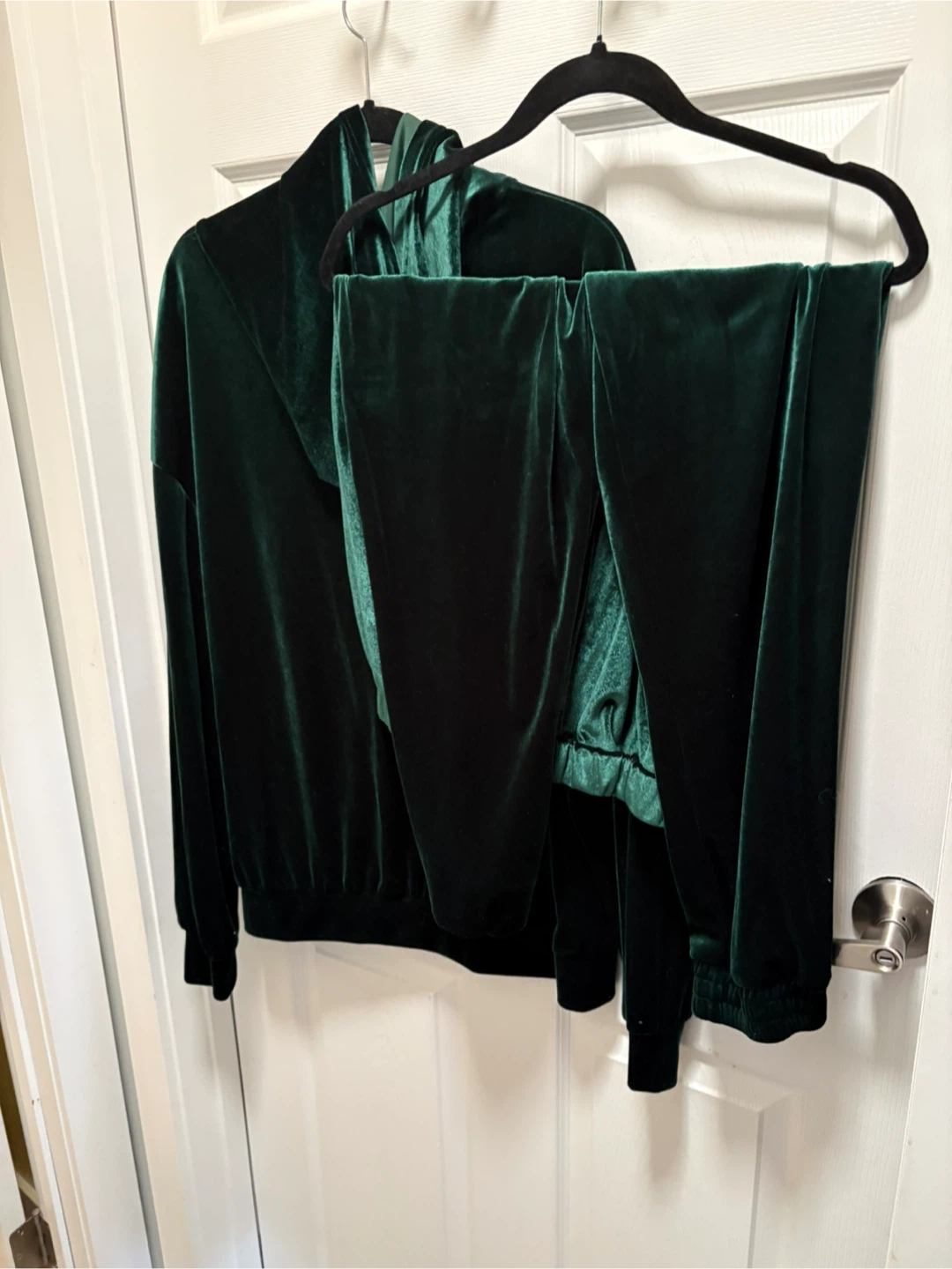 Emerald Green Velvet Tracksuit