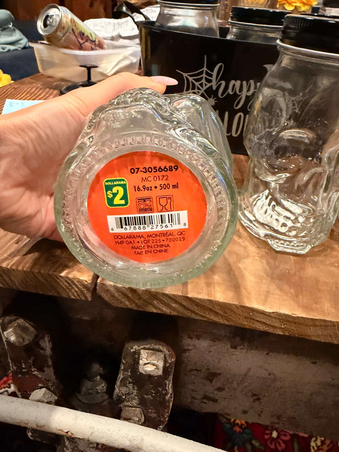 Set of 6 Skull Glass Mason Jars - photo 2