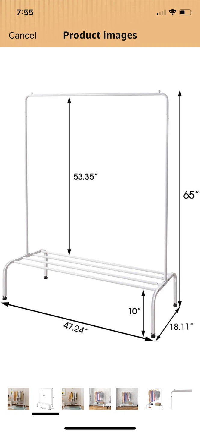NEW White Metal Clothing Rack - photo 2