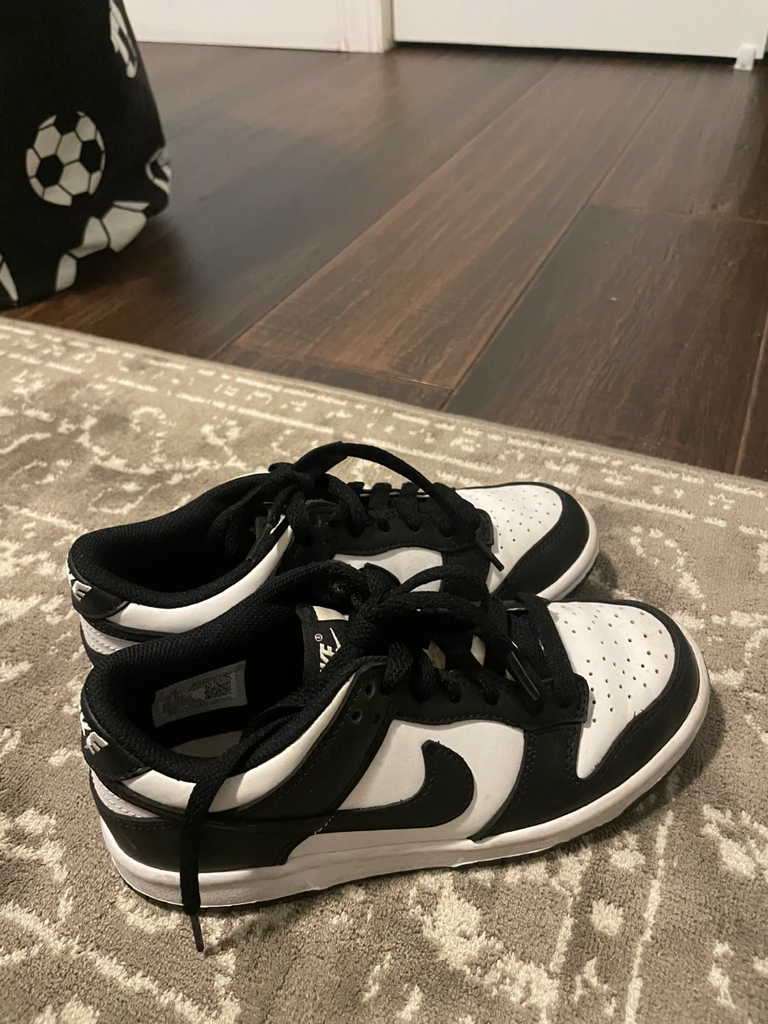 Nike Dunk Low Black White Size 4Y - photo 3
