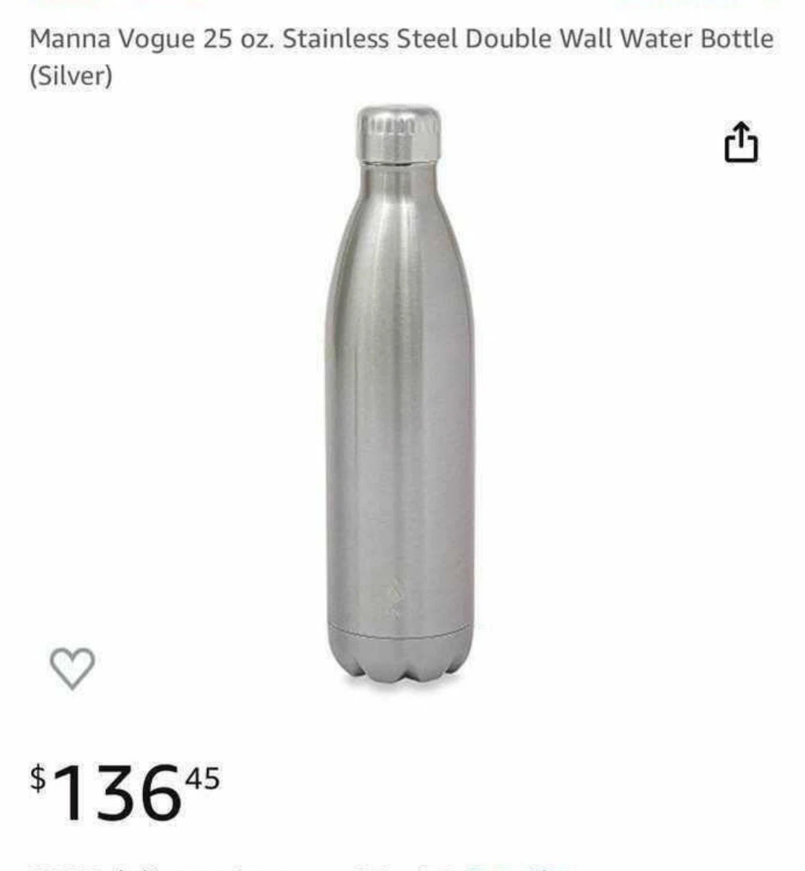 Retail $137 & tax: Manna 25 oz. Stainless Steel Water Bottle
