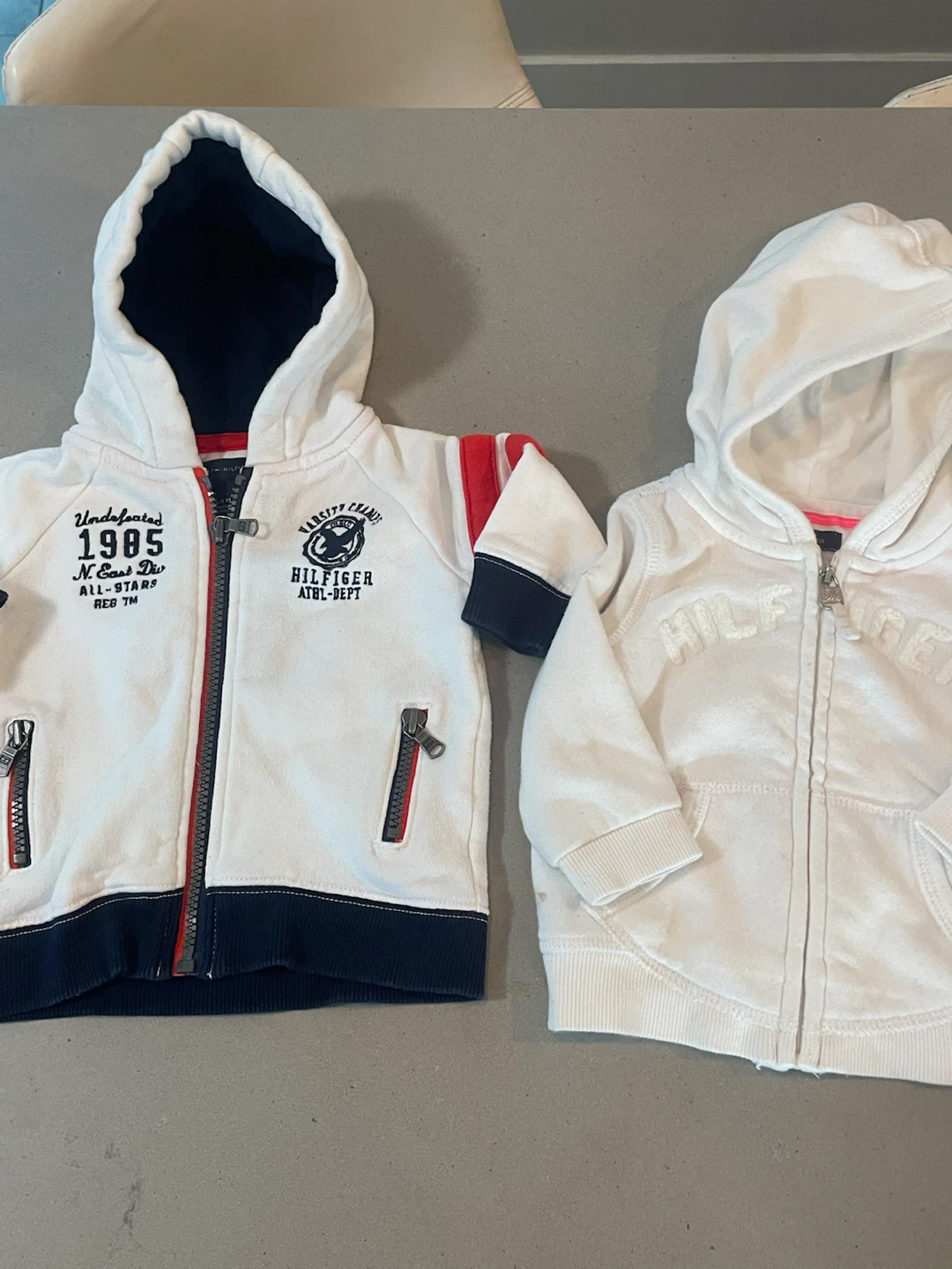 Two Tommy Hilfiger Baby Hoodies
