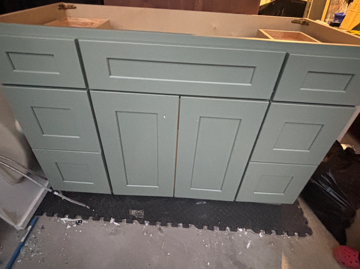 Green Bathroom Vanity Cabinet- DOES NOT INCLUDE SINK/HANDLES - photo 2
