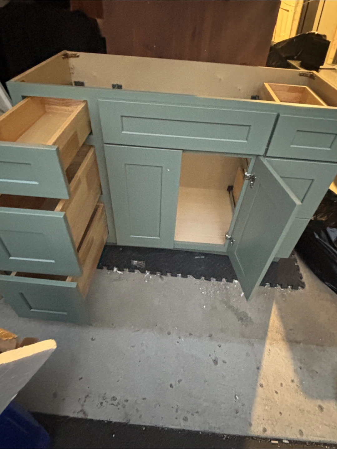 Green Bathroom Vanity Cabinet- DOES NOT INCLUDE SINK/HANDLES - photo 4