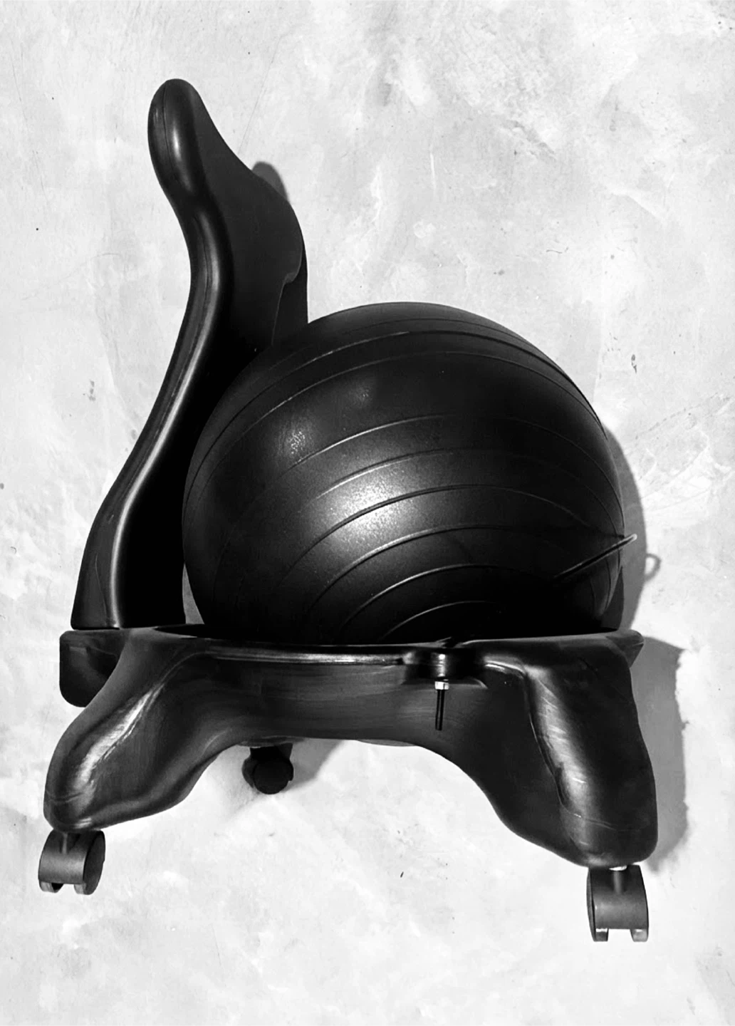 Black Balance Ball Chair with Casters - photo 2