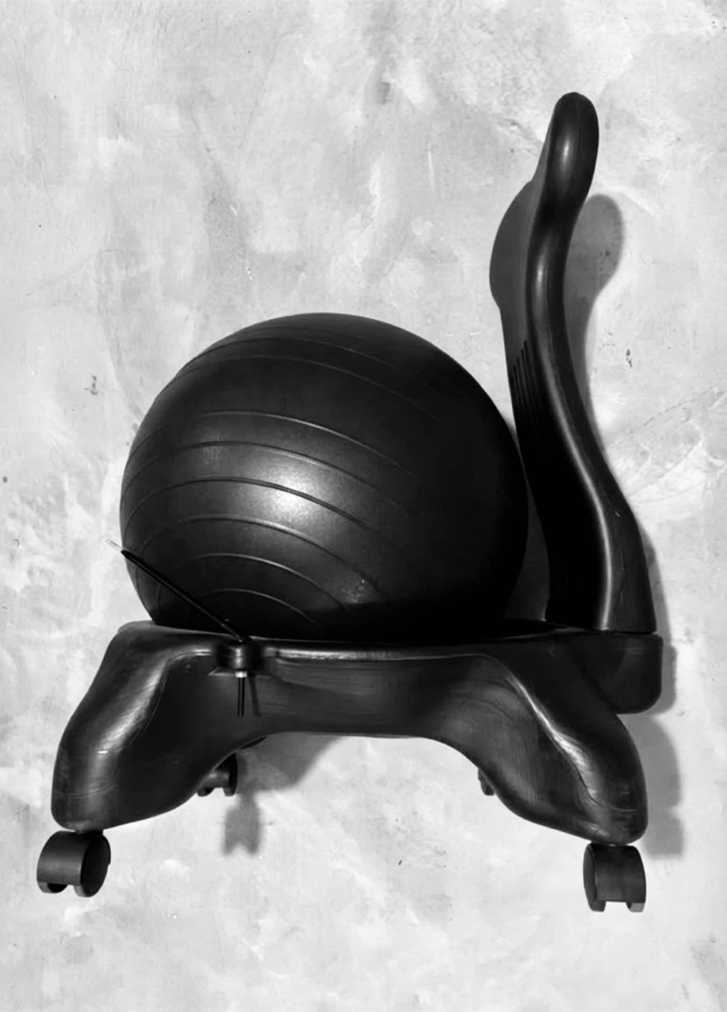 Black Balance Ball Chair with Casters - photo 3