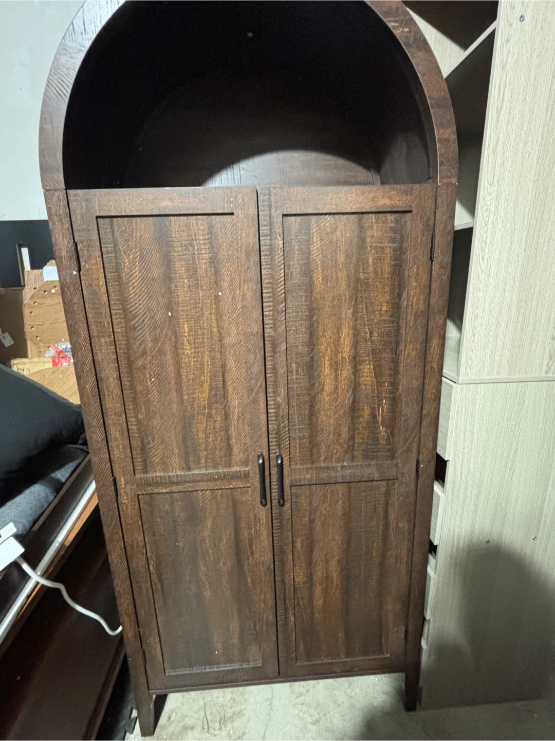 Dark Wood Arched Storage Cabinet/Pantry- AS IS - photo 2